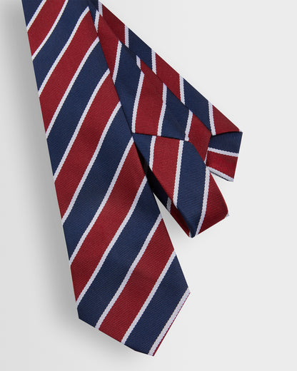 Boys Navy-Maroon-White Tie