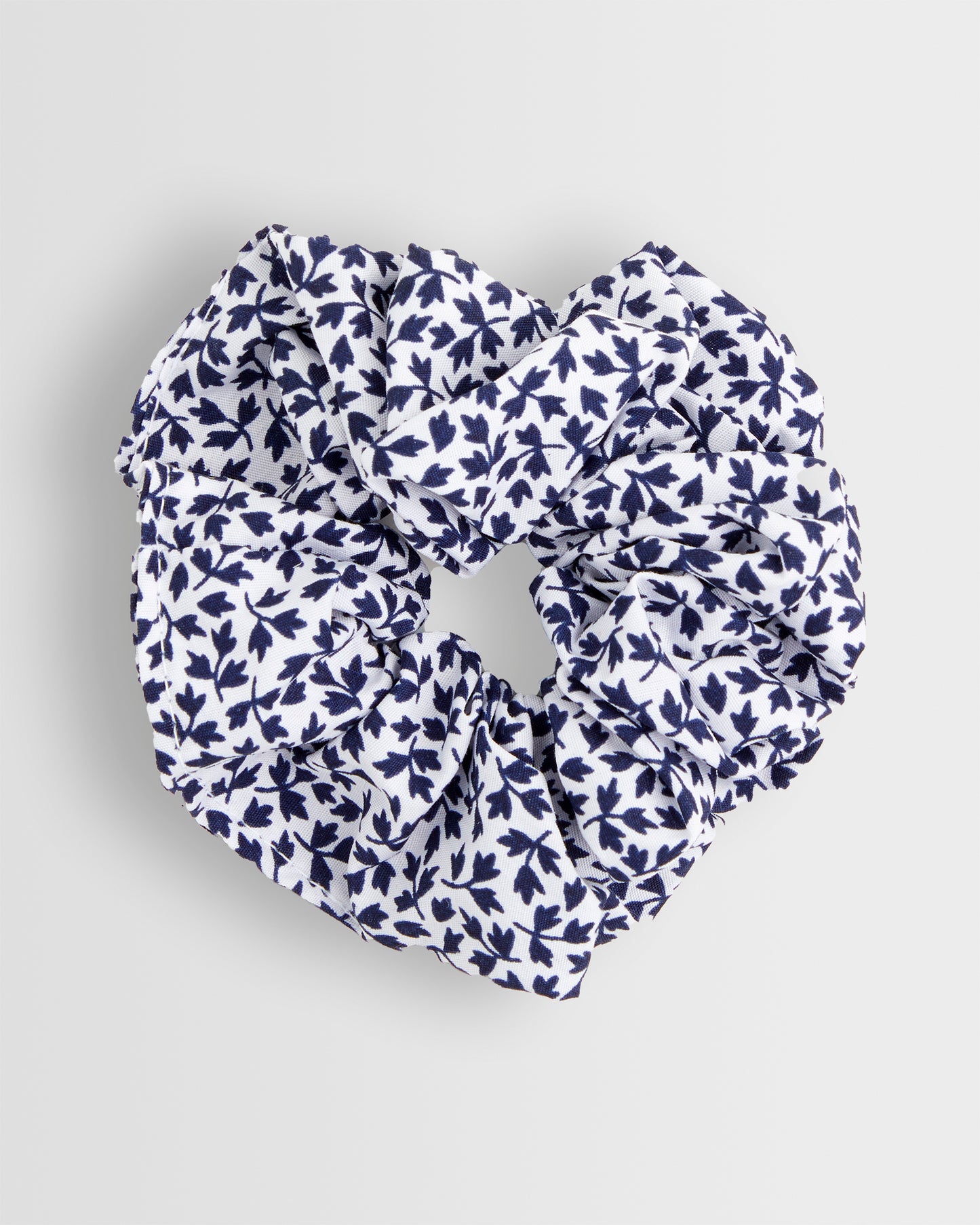 Girls White/Blue Floral Summer Scrunchie