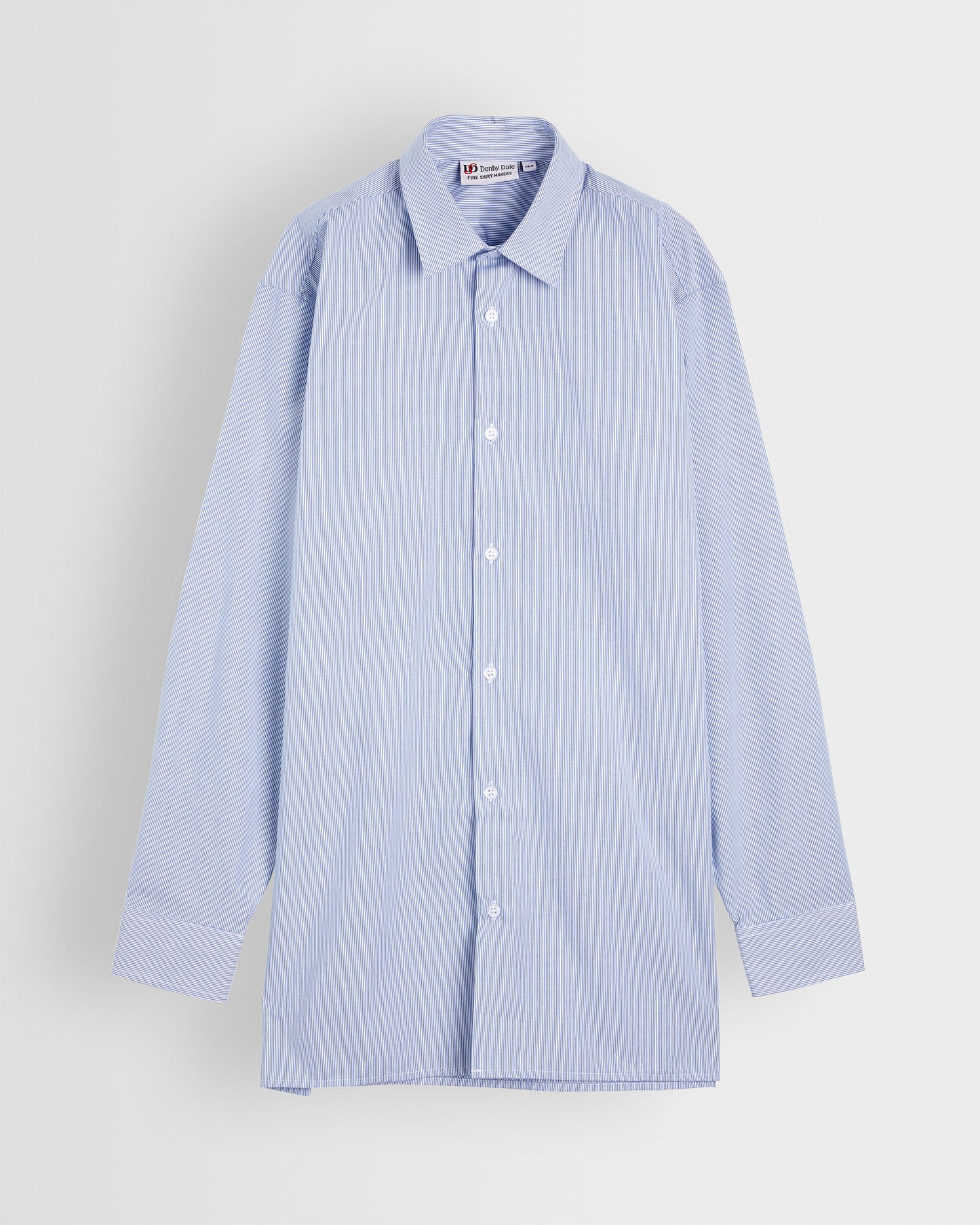Boys Blue-White Stripe Long Sleeved Shirt