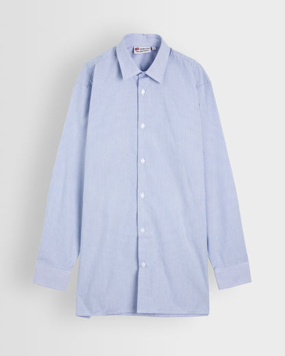 Boys Blue-White Stripe Long Sleeved Shirt