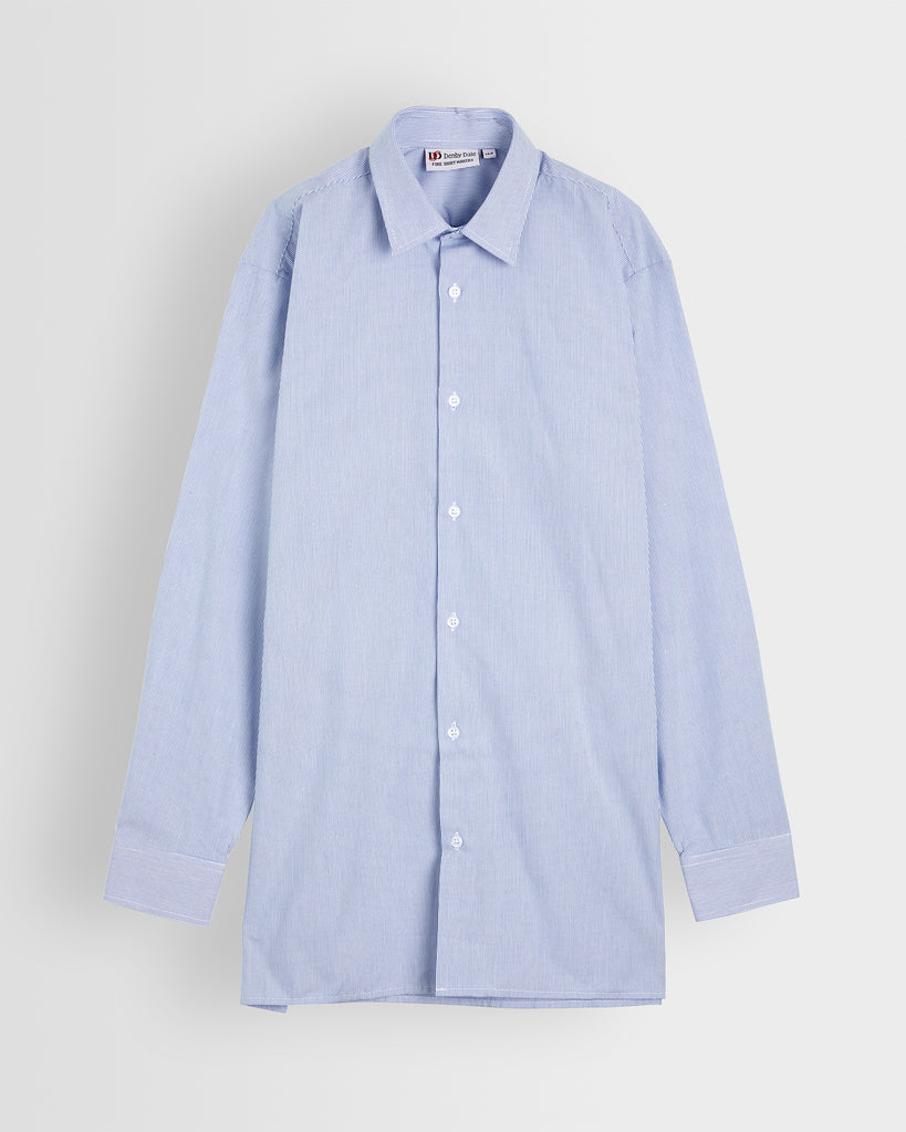 Boys Blue/White Stripe Long Sleeved Shirt