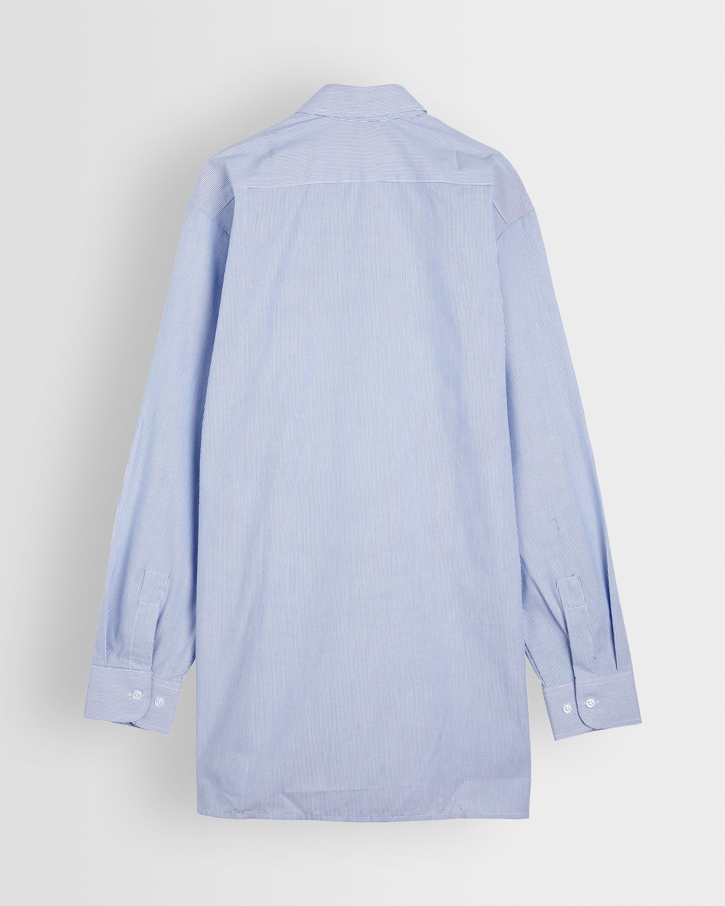 Boys Blue-White Stripe Long Sleeved Shirt
