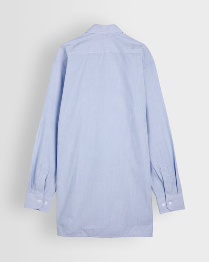 Boys Blue-White Stripe Long Sleeved Shirt