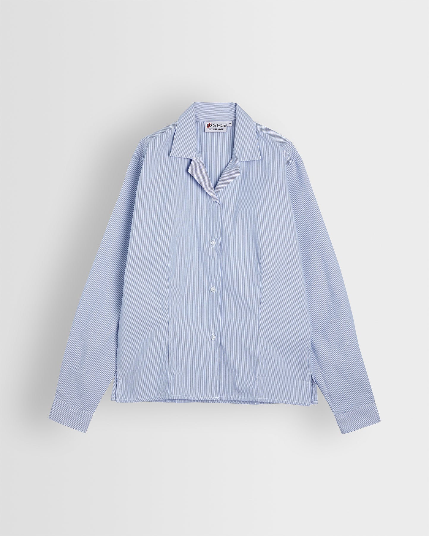 Girls Blue-White Striped Long Sleeved Blouse