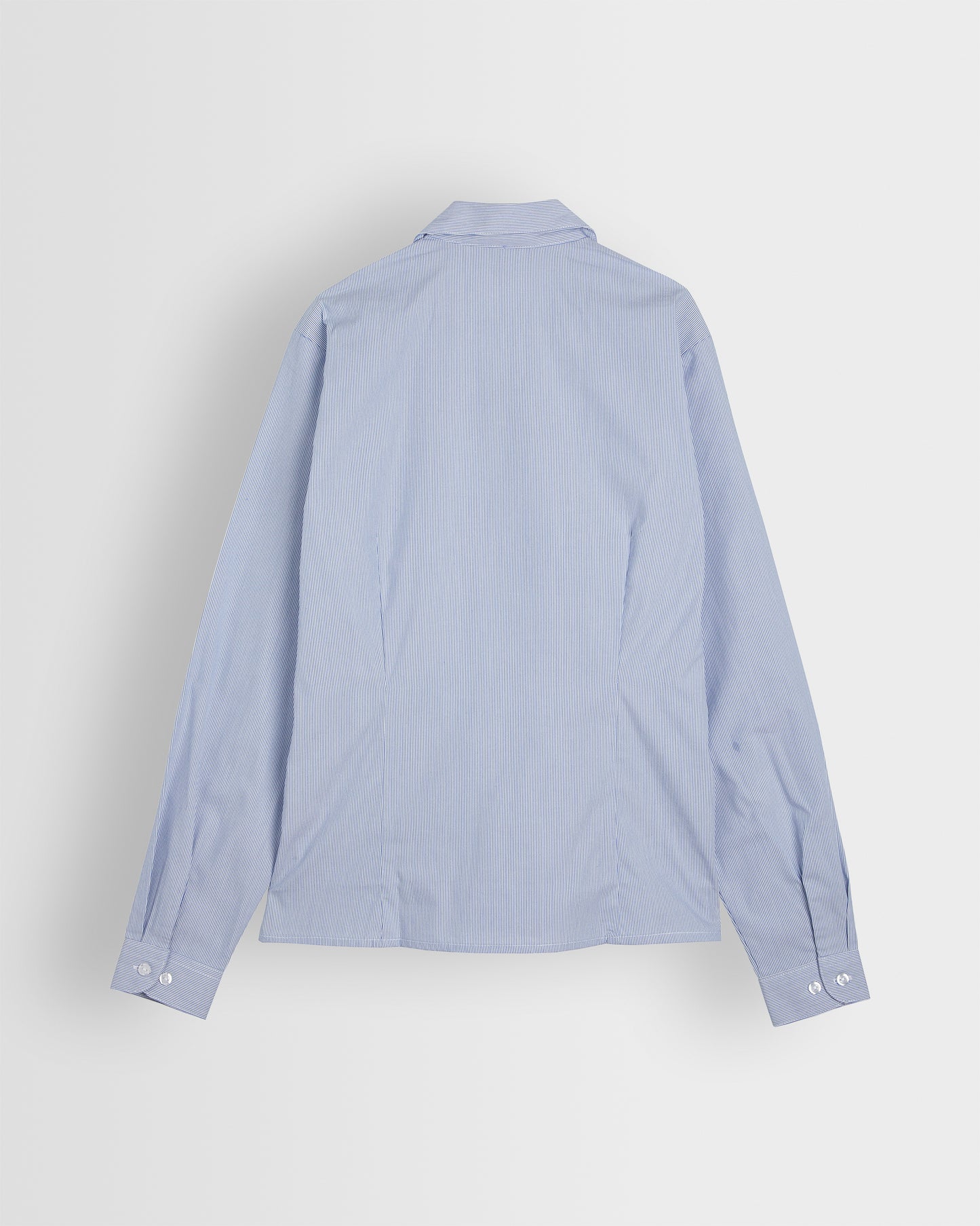 Girls Blue-White Striped Long Sleeved Blouse