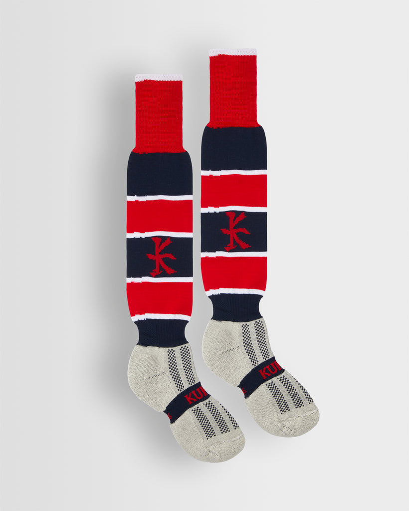 Unisex Navy/Red Match Socks- NEW