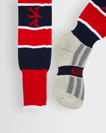 Unisex Navy/Red Match Socks- NEW