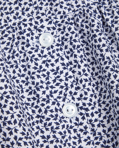 Girls White-Blue Floral Summer Dress