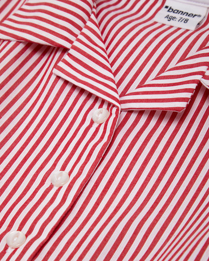 LUCTON SCHOOL Girls Red Striped Summer Dress