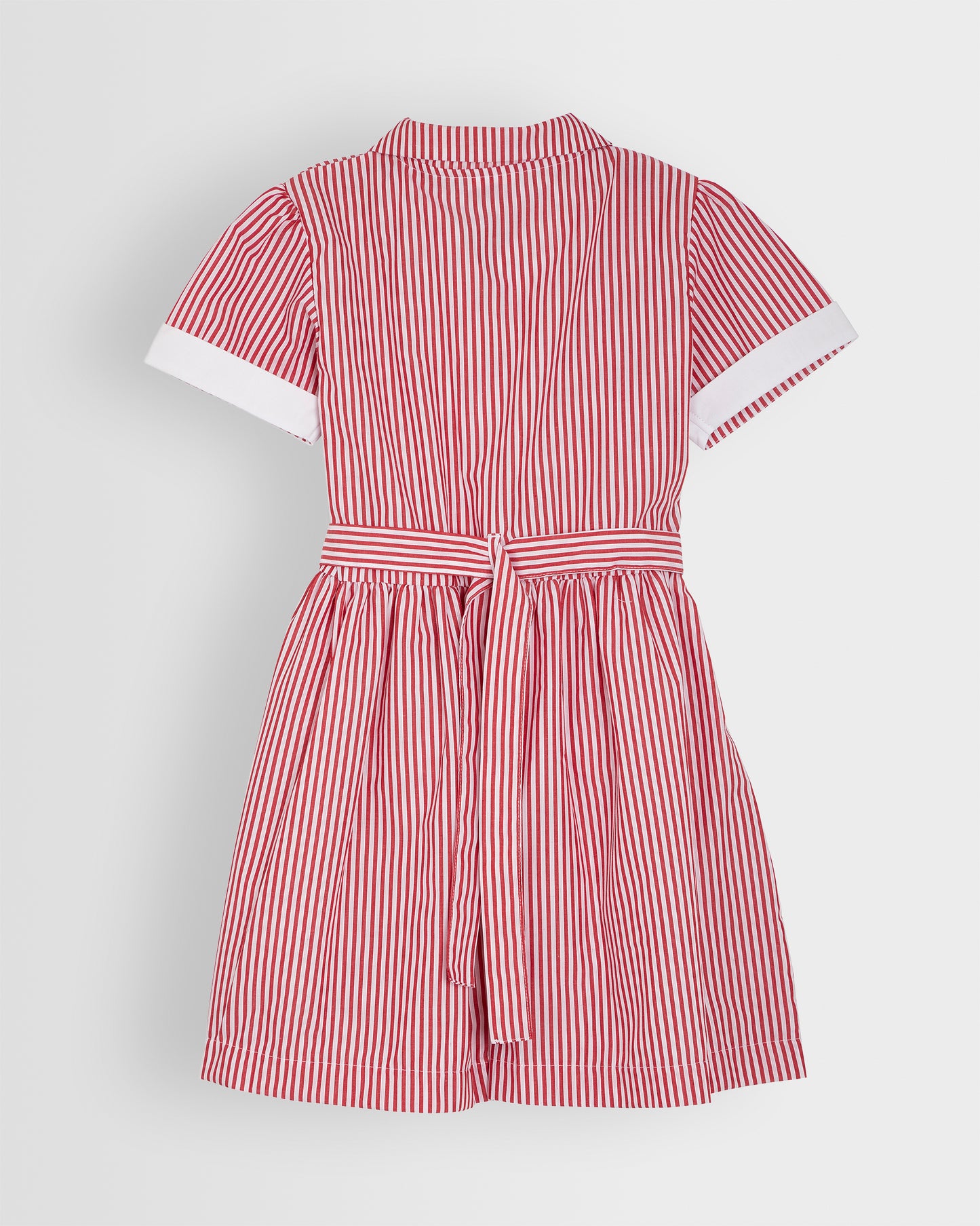 LUCTON SCHOOL Girls Red Striped Summer Dress