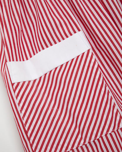 LUCTON SCHOOL Girls Red Striped Summer Dress