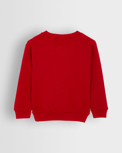 Boys Red V Neck Sweat Top