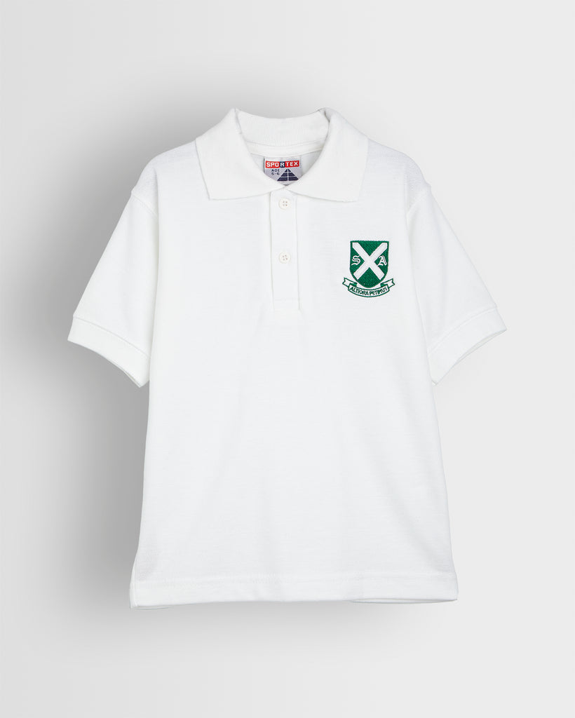 Unisex White Short Sleeve Polo Shirt