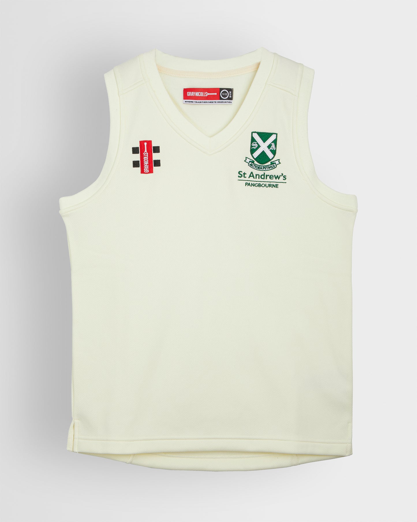 Unisex White Cricket Slipover