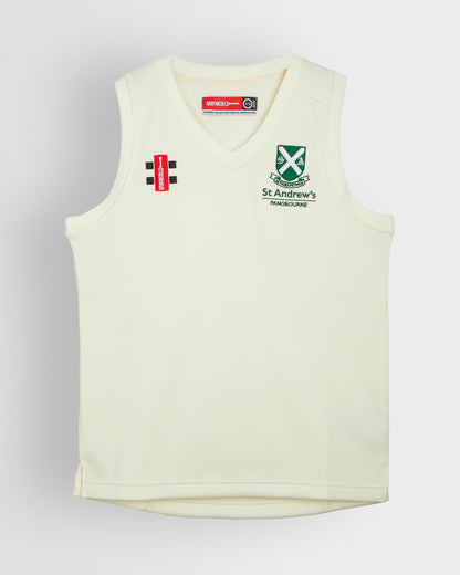 Unisex White Cricket Slipover