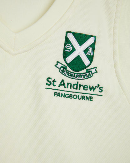 Unisex White Cricket Slipover