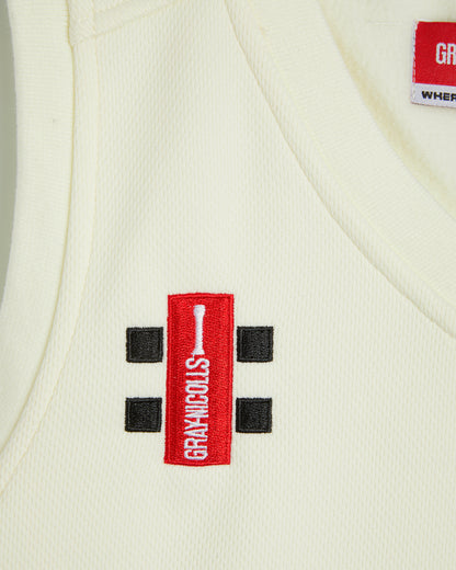 Unisex White Cricket Slipover