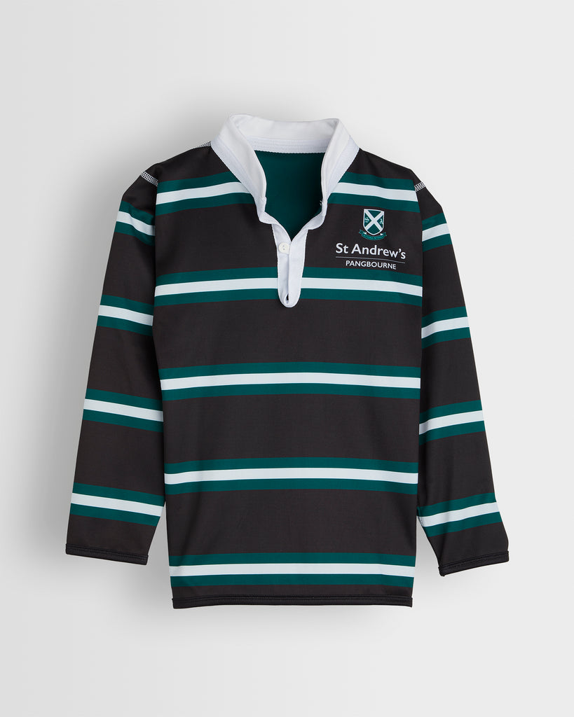 Boys Black/Green/White Reversible Rugby Shirt