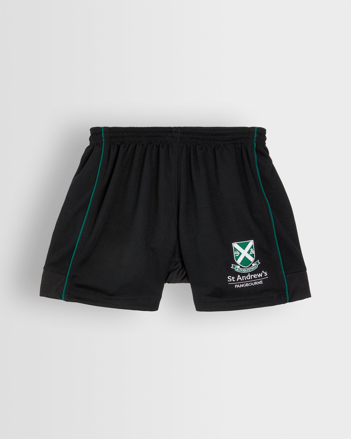 Boys Black-Green Rugby Shorts