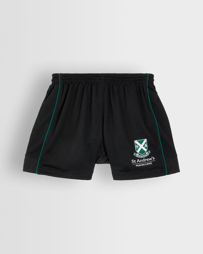 Boys Black-Green Rugby Shorts