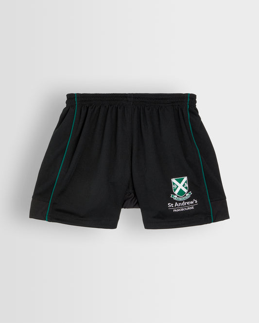 Boys Black-Green Rugby Shorts