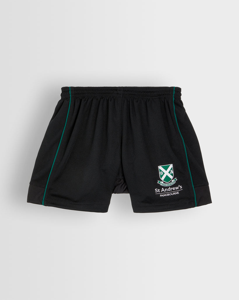 Boys Black/Green Rugby Shorts