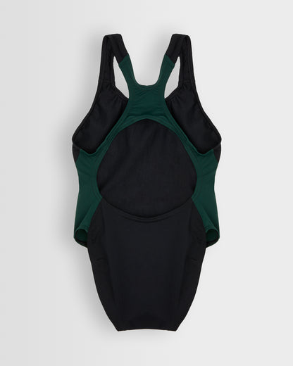 Girls Black-Green Swimsuit