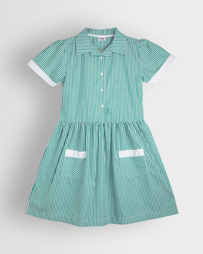 Girls Green-White Summer Dresses