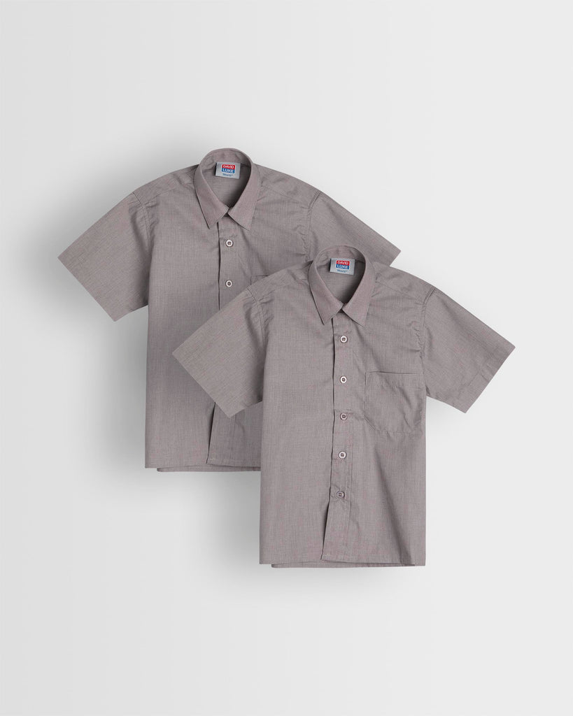 Boys Grey Short Sleeve Shirt- Pack of 2