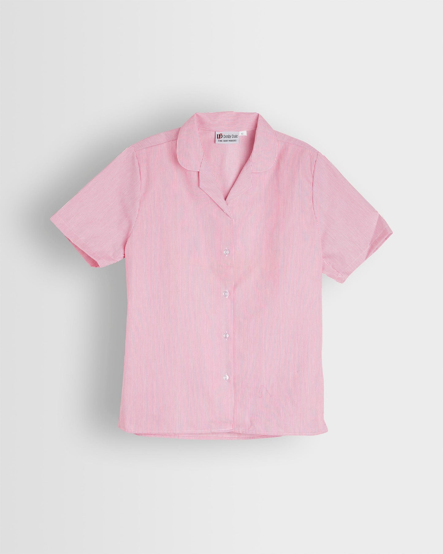 Girls Pink-White Short Sleeve Blouse