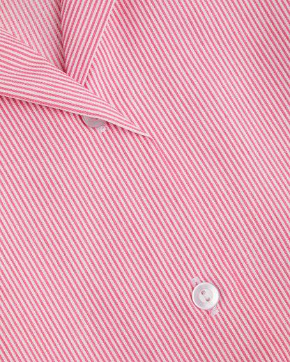 Girls Pink-White Short Sleeve Blouse