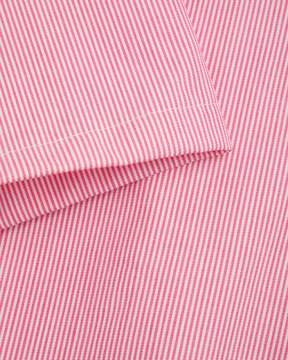 Girls Pink-White Short Sleeve Blouse