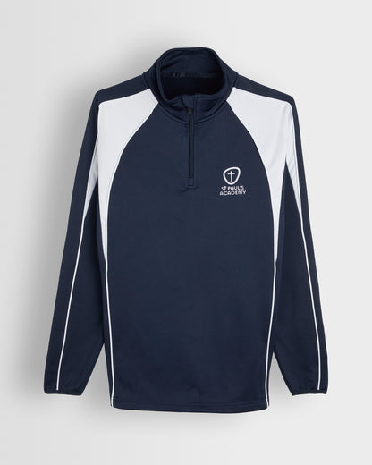 Unisex Navy-White Midlayer Track Top