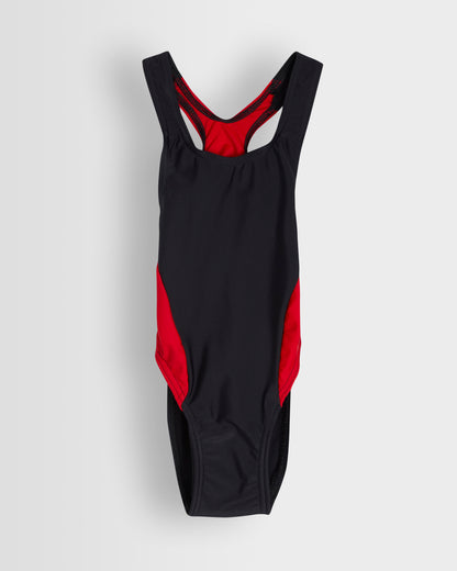 Girls Black-Red Swimming Costume