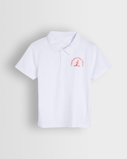 Unisex White Sports Polo Shirt