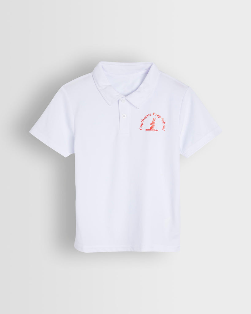 Unisex White Sports Polo Shirt