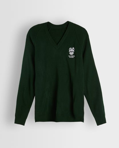 Green V Neck Pullover