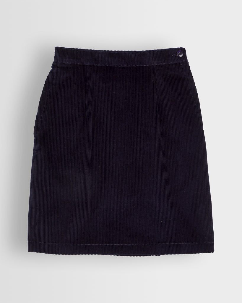 Girls Navy Cord Skirt