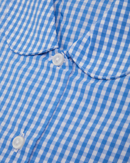 Girls Blue-White Gingham Blouse