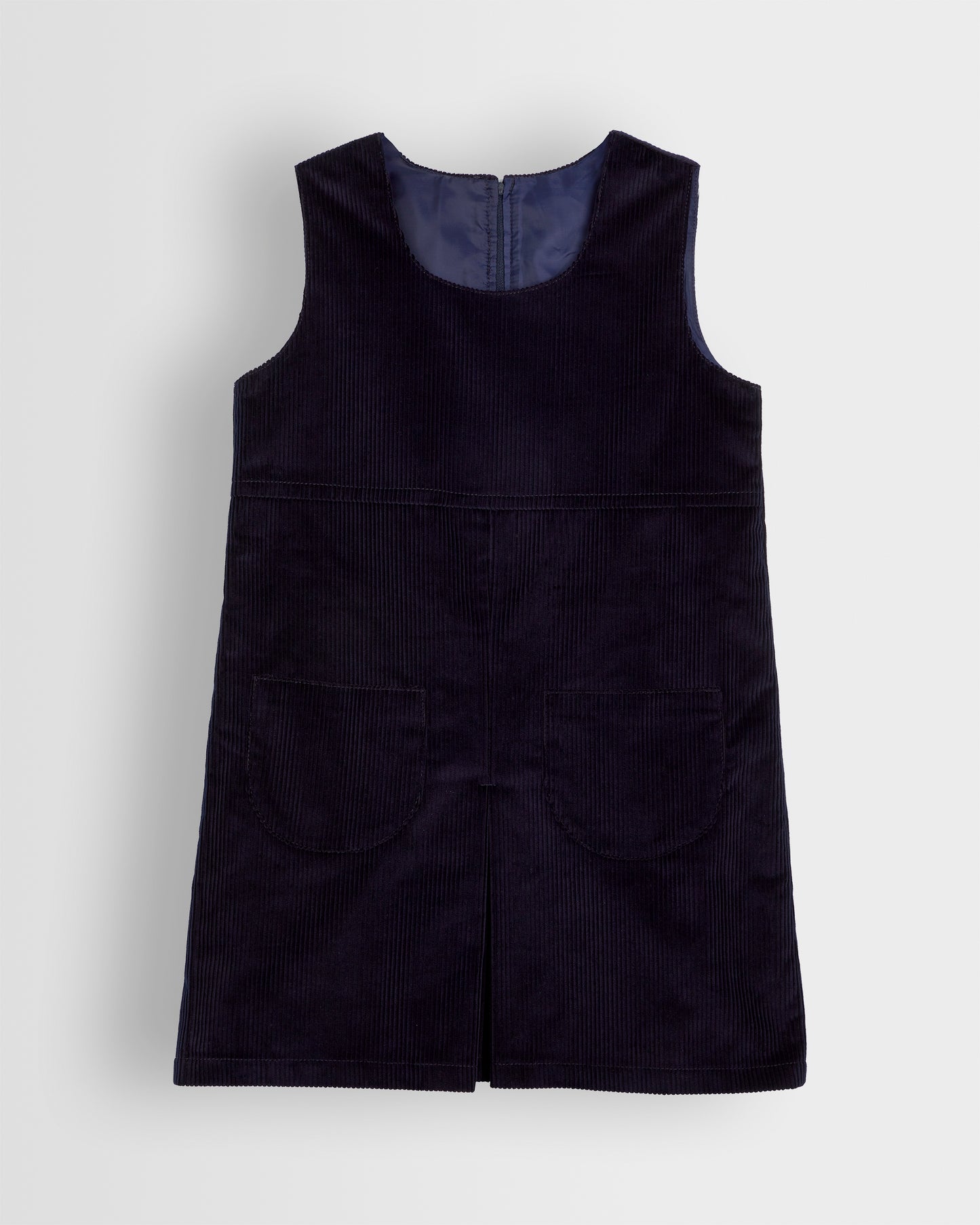 Girls Navy Cord Pinafore