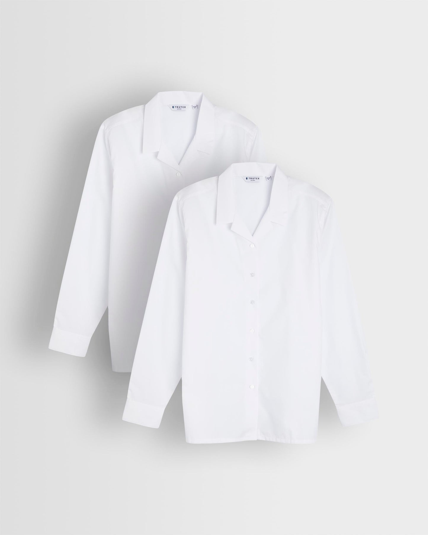 Girls Long Sleeve White Blouse- Pack of 2