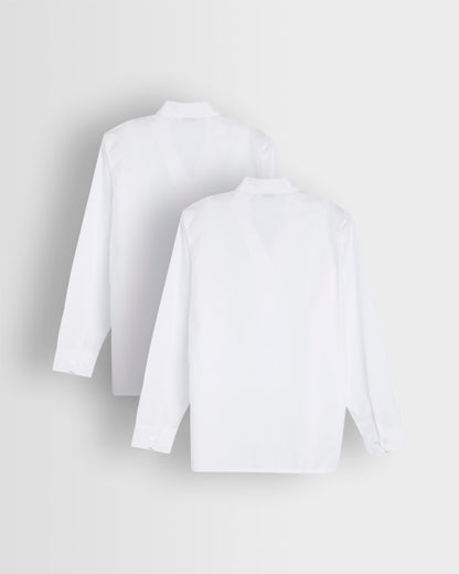 Girls Long Sleeve White Blouse- Pack of 2