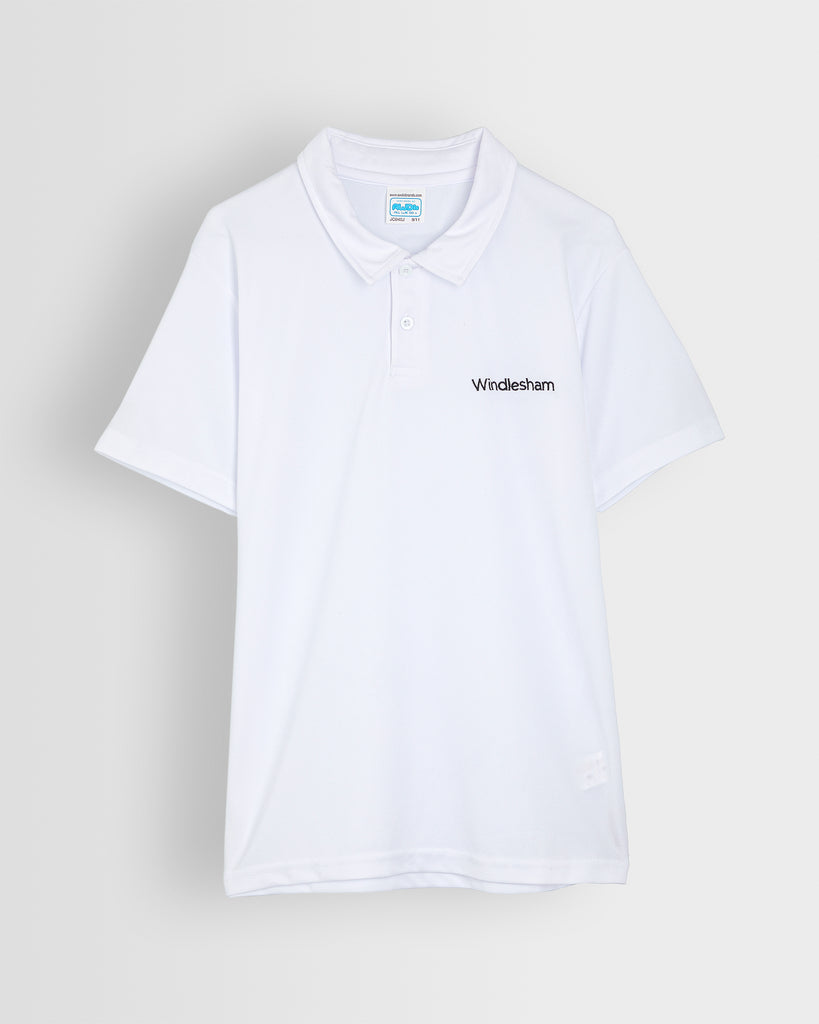 Unisex White PE Polo Shirt