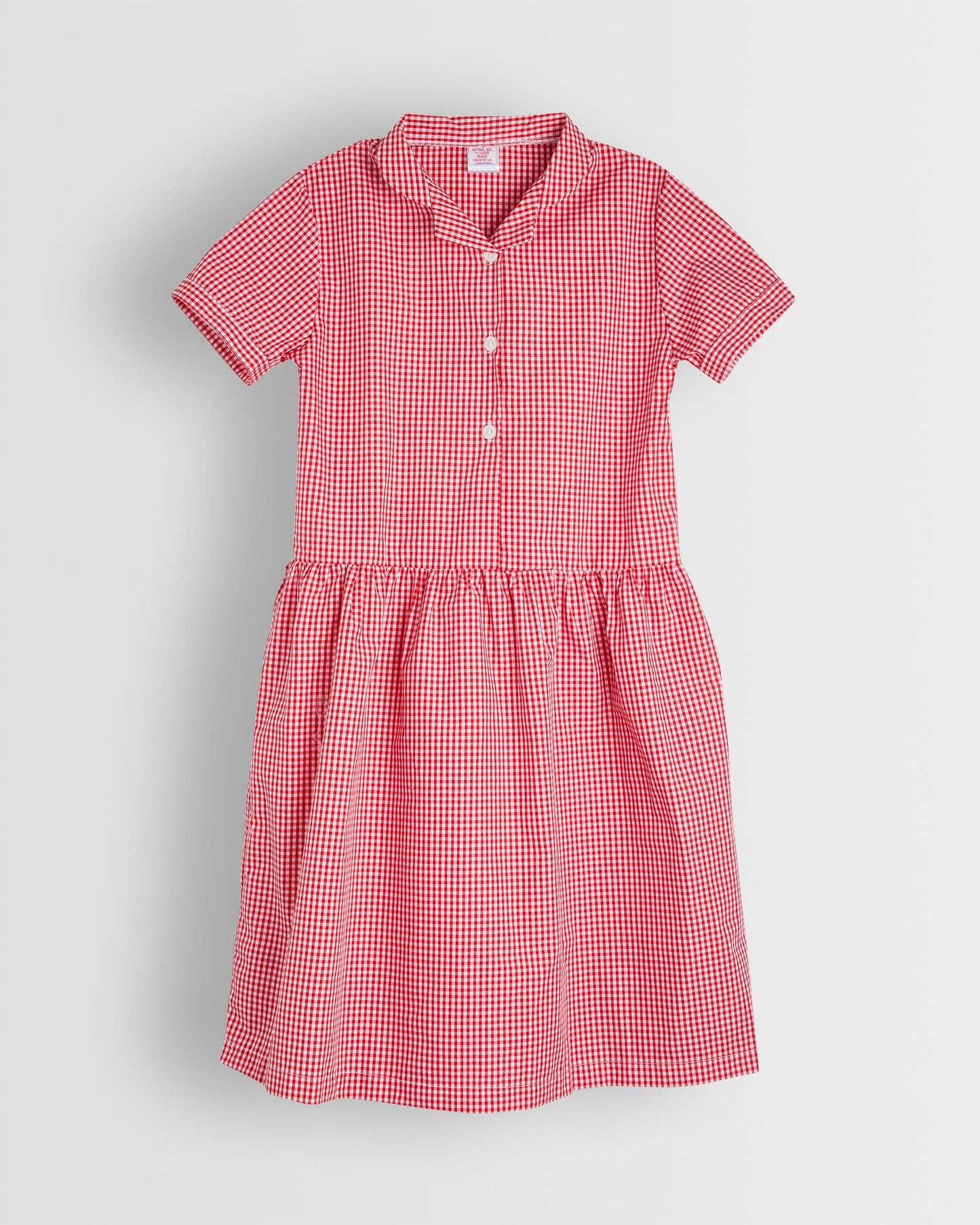 Girls Red-White Gingham Summer Dress