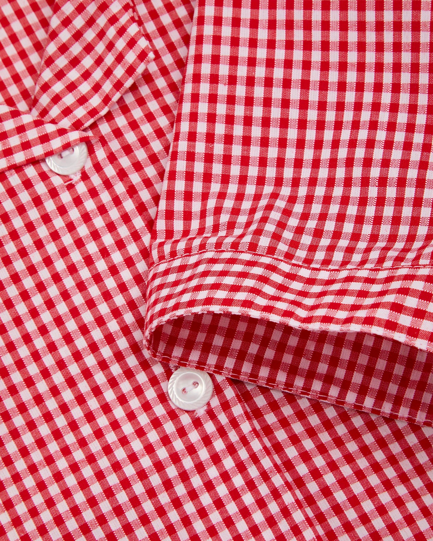 Girls Red-White Gingham Summer Dress