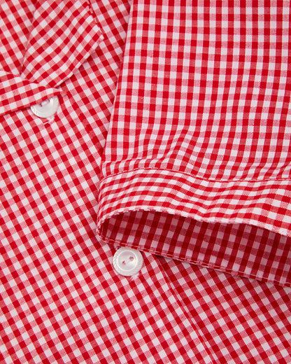 Girls Red-White Gingham Summer Dress