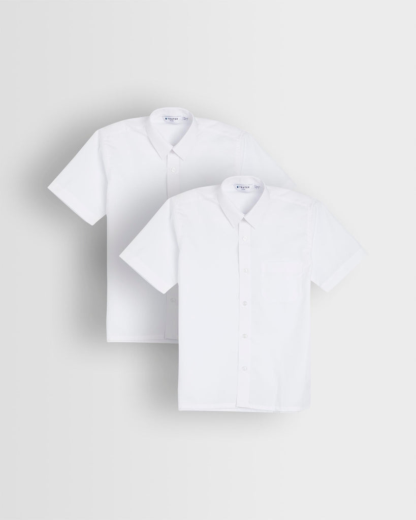 Boys White Short Sleeved Shirt- Pack of 2