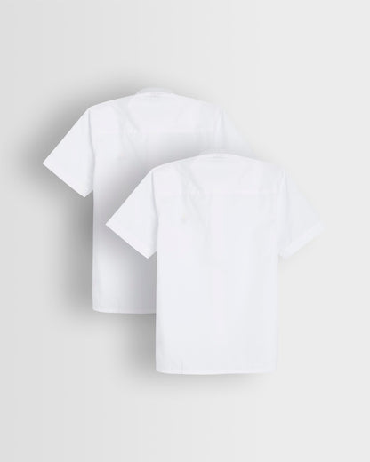 Boys White Short Sleeved Shirt- Pack of 2